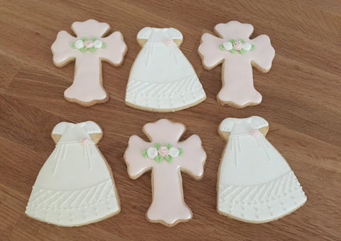 Baptism - Dress and Cross - Baking Fun - www.bakingfun.ca