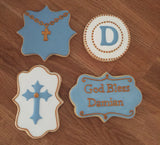 Baptism Set - Cross and Rosarie - Baking Fun - www.bakingfun.ca